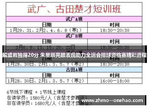 解盛岩独得20分 朱星辰亮眼表现助力全运会排球资格赛精彩进程