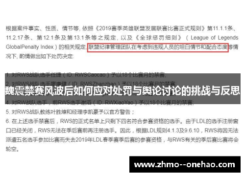 魏震禁赛风波后如何应对处罚与舆论讨论的挑战与反思 魏震禁赛风波后如何应对处罚与舆论讨论的挑战与反思